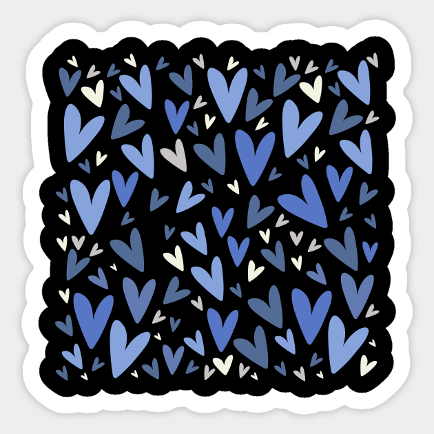 Blue Valentine hearts Sticker by Valeria Frustaci 